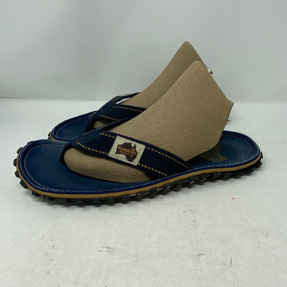 Gumbies Islander Mens Flip Flop Sandals Blue Infused US 12 Canvas UK 11 EU 45